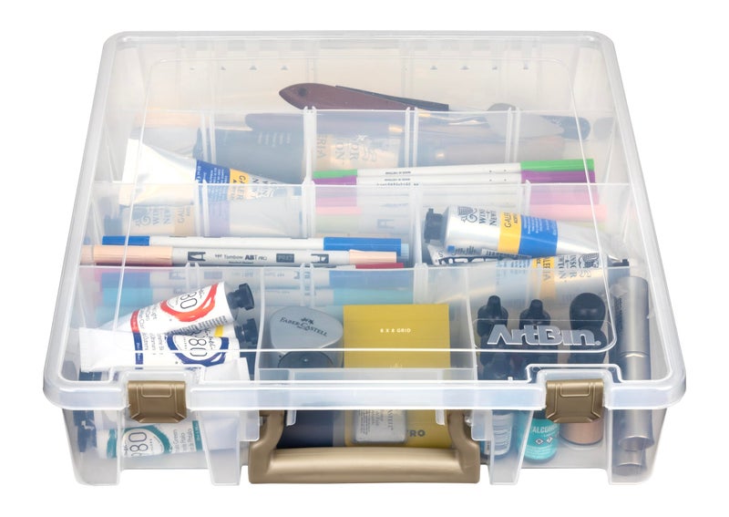 ArtBin 9007AB Super Satchel with Removable Dividers, Portable Art & Craft Organizer with Handle, [1] Plastic Storage Case, Clear - Image 2
